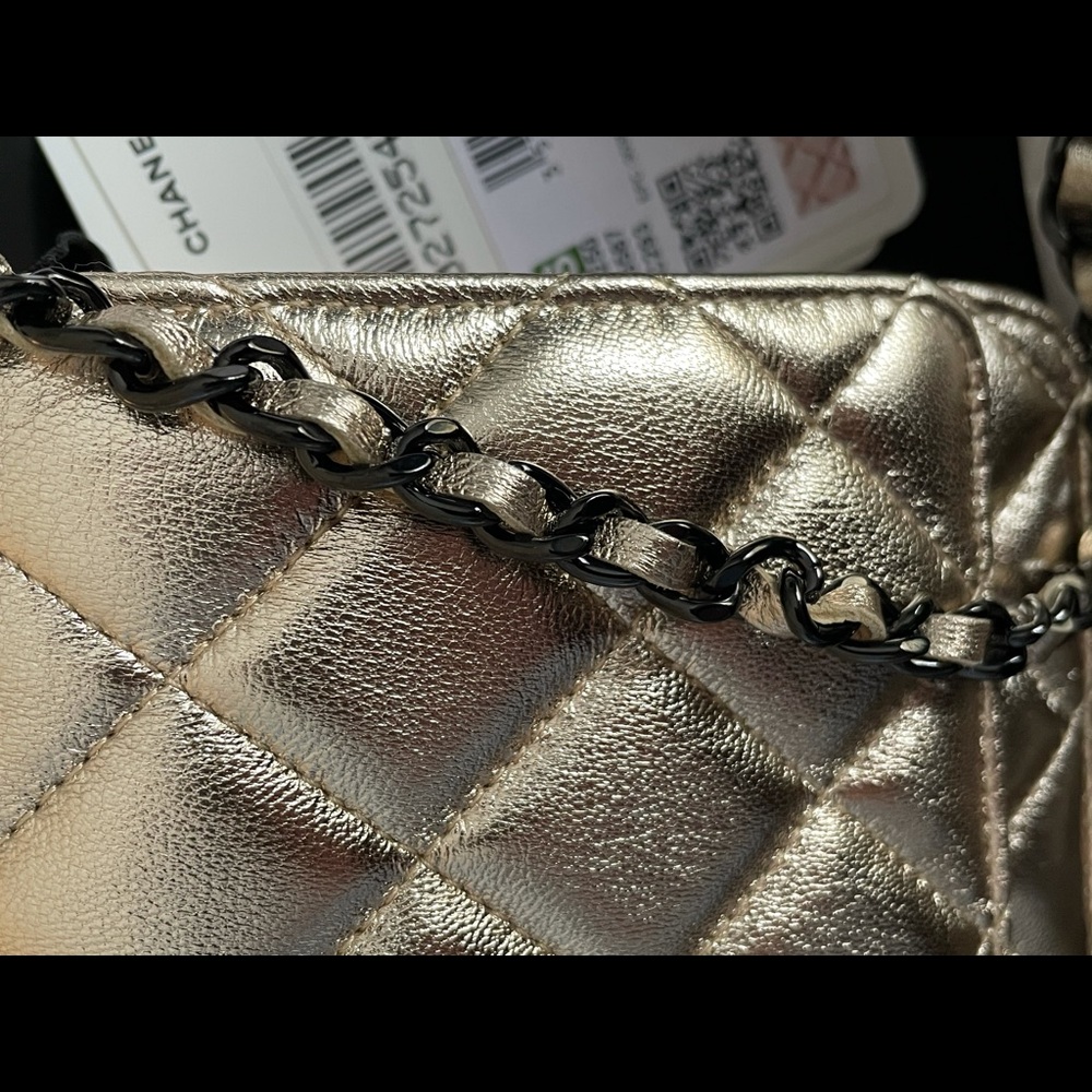 ‼️SOLD‼️NEW Chanel Gold WOC Wallet Clutch Black - Picture 4 of 11